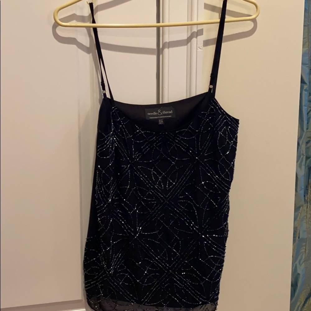 Needle and thread beaded tank top